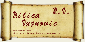 Milica Vujnović vizit kartica